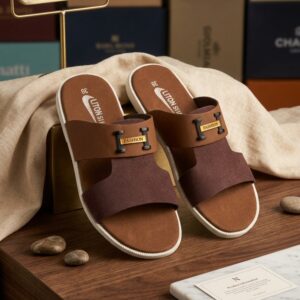 Men's Dual-Tone H-Buckle Comfort Slides