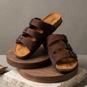 Three-Strap Comfort Cork Sandals